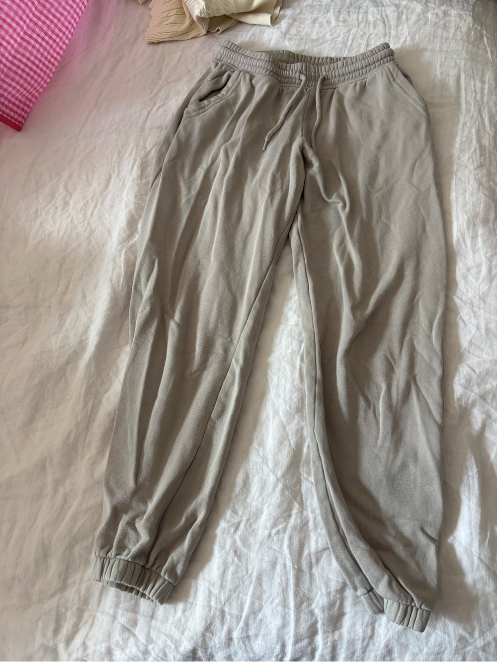 H&M Light Taupe Drawstring Jogger Pants